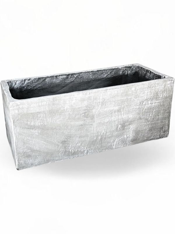 Ondela Rectangular Pot Medium Whitewash Finish - L1000mm x W420mm x D380mm - 70kg