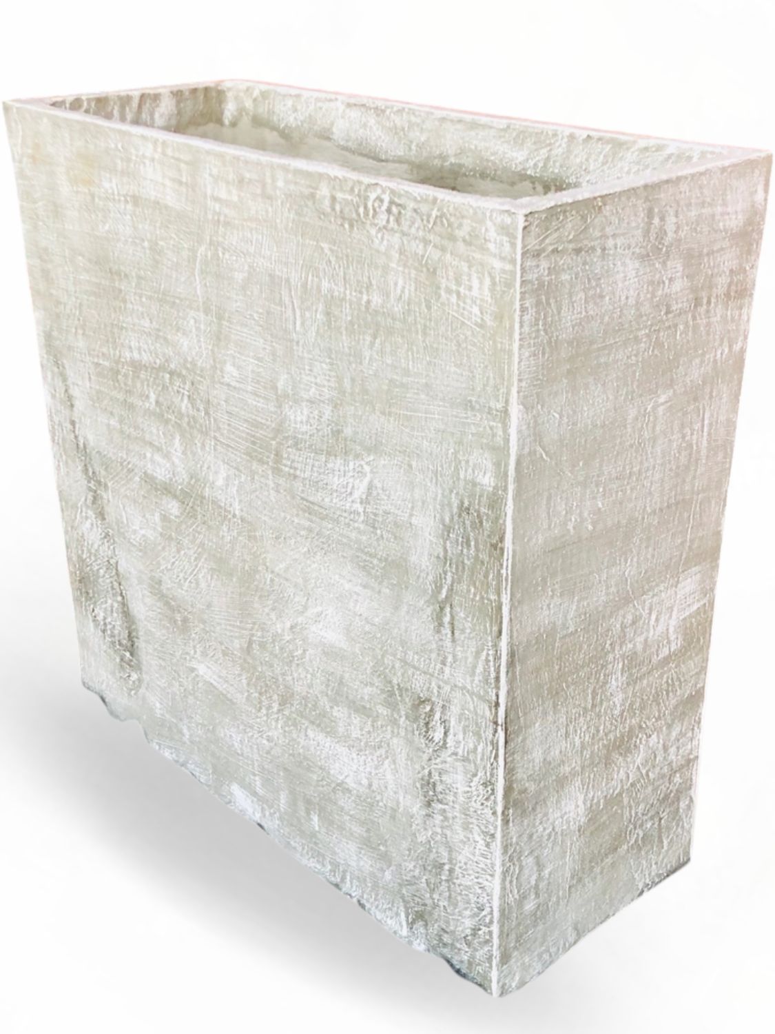 Ondela Rectangular XL Pot Whitewash Finish -  L1000mm x H1000mm x W405mm - 123kg