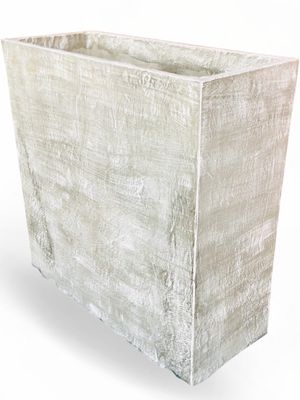 Ondela Rectangular XL Pot Whitewash Finish -  L1000mm x H1000mm x W405mm - 123kg