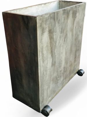 Ondela Rectangular XL Pot Weathered Grey Finish -  L1000mm x H1000mm x W405mm - 123kg