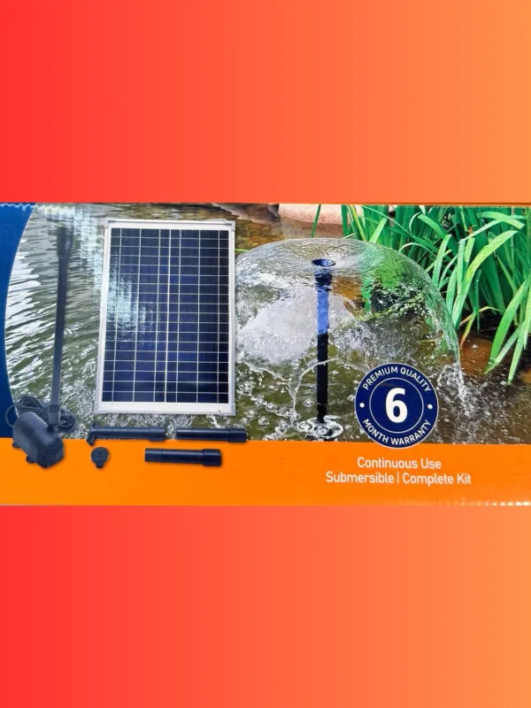 1400 L/H Solar Pond Pump Kit "Includes Pump, Panel &amp; Nozzles"