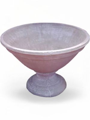 Classic Oval Planter Whitewash Finish - H480mm x W580mm - 22kg