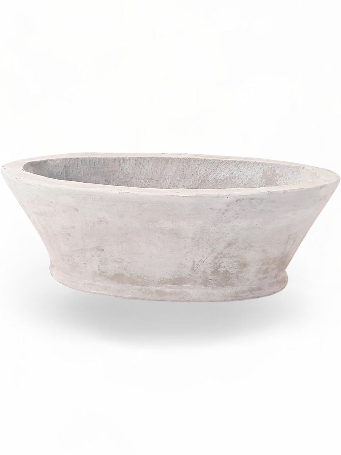 Oval Flower Box Cement Finish - H220mm x W300mm x L585mm