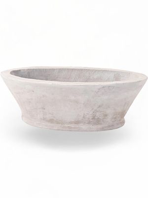 Oval Flower Box Cement Finish - H220mm x W300mm x L585mm