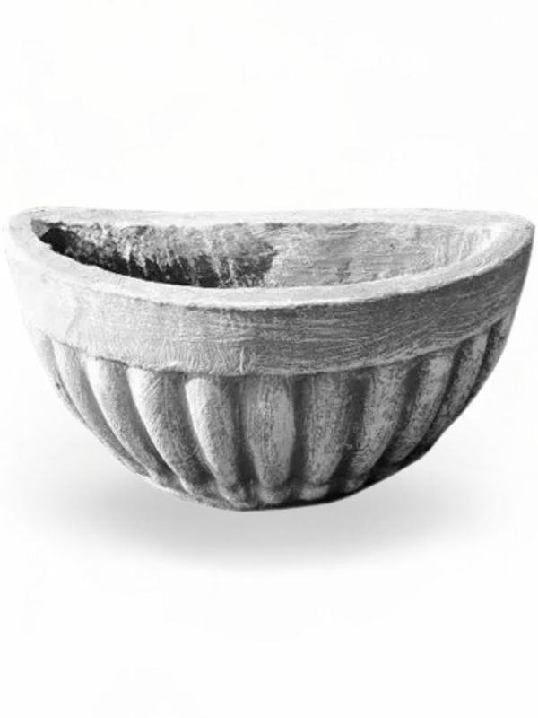 Half Wall Bowl Stripes Whitewash Finish - W120mm - 5kg