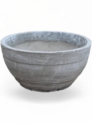 Concrete Bowl Round Whitewash Finish - H220mm x W460mm - 11kg