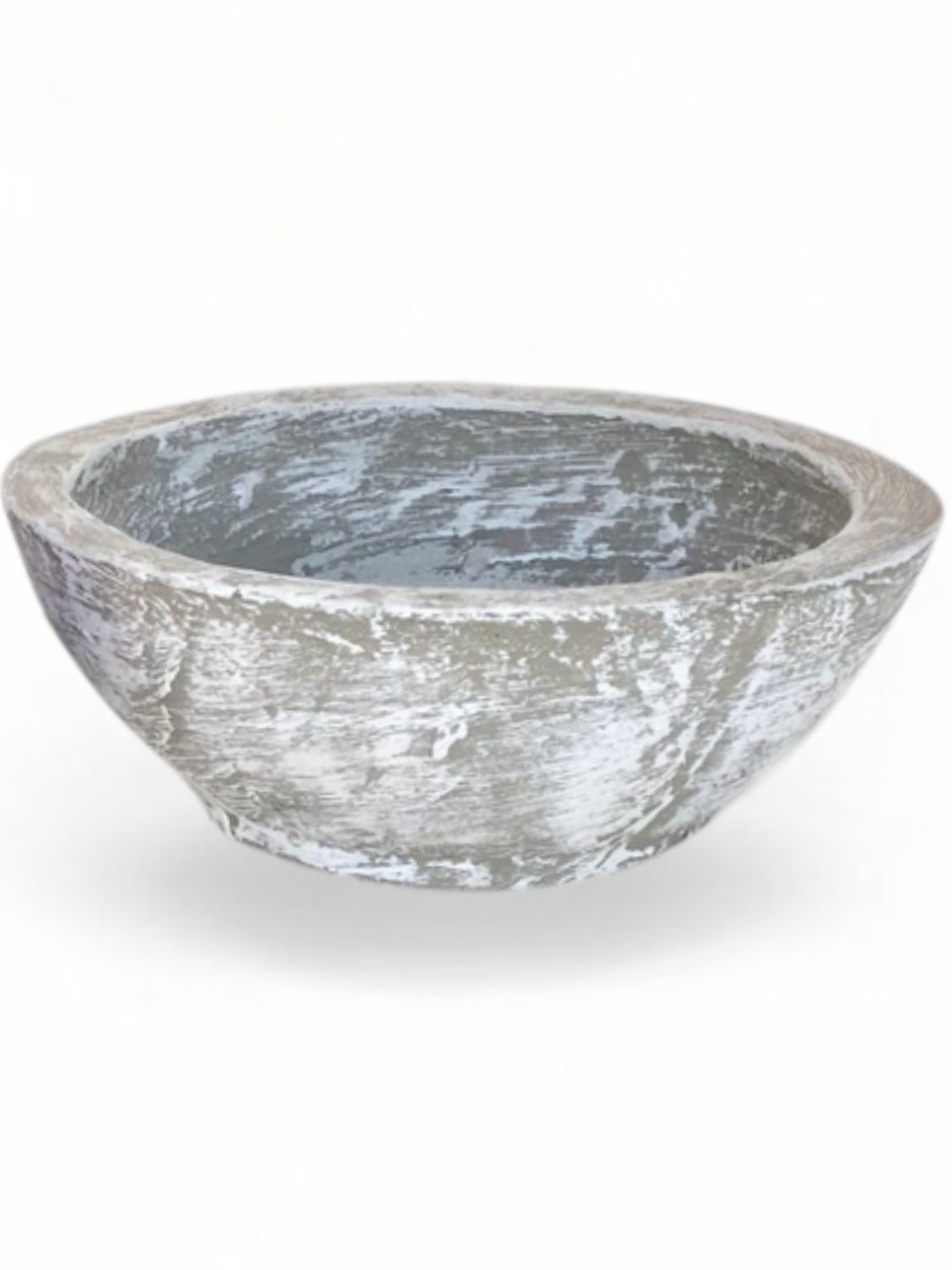 Crassula &amp; Cactus Pot Small Whitewash Finish - H90mm x W240mm - 2kg