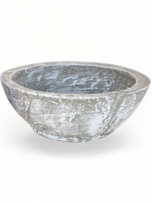 Crassula &amp; Cactus Pot Small Whitewash Finish - H90mm x W240mm - 2kg