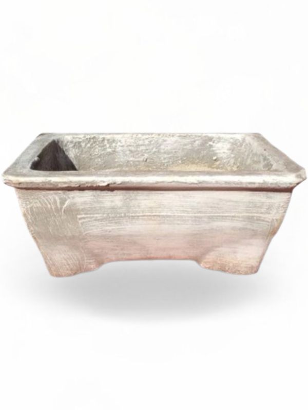 Bonsai Planter Mini Rectangular Whitewash Finish - L270mm x W210mm - 2kg