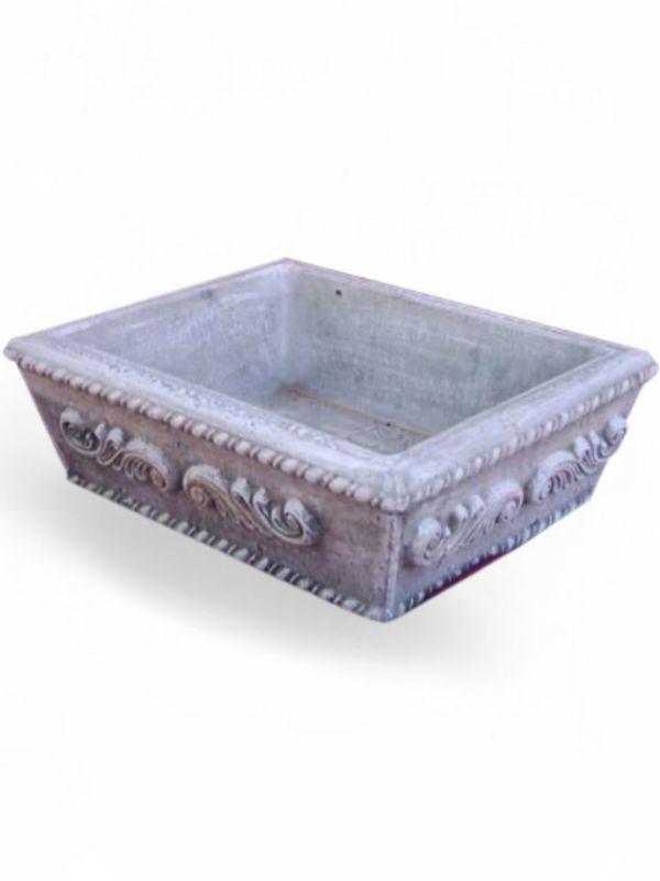 Bonsai Planter Deep Whitewash Finish - L435mm x W365mm - 14kg