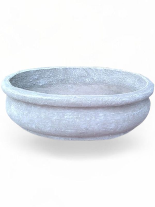 Bonsai Planter Oval Whitewash Finish - L400mm - 6kg