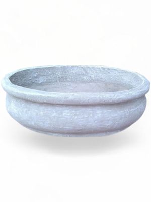 Bonsai Planter Oval Whitewash Finish - L400mm - 6kg