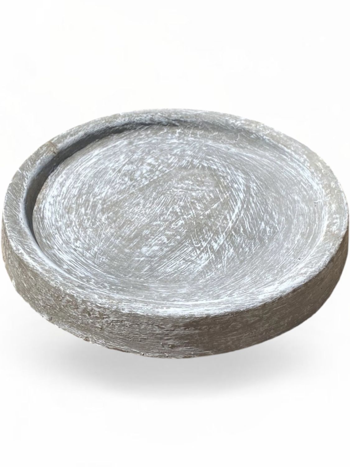 Drip Tray Small Round Whitewash Finish - W320mm - 4kg