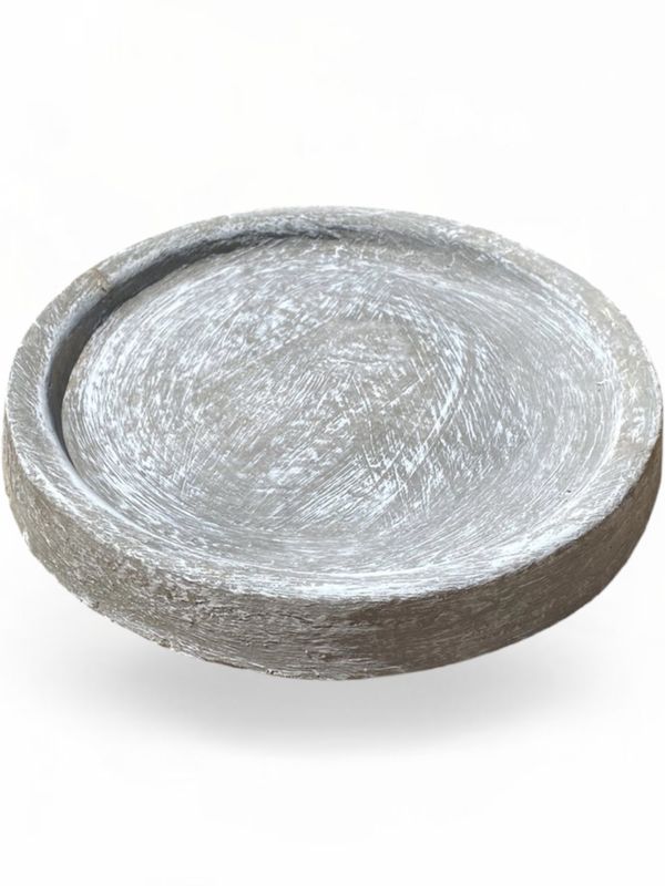 Drip Tray Small Round Whitewash Finish - W320mm - 4kg