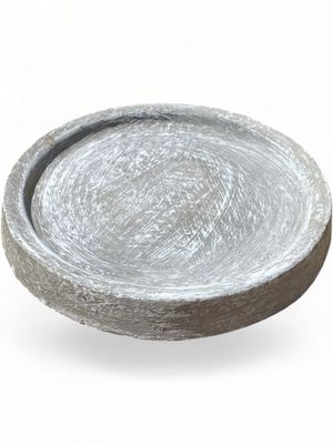 Drip Tray Small Round Whitewash Finish - W320mm - 4kg