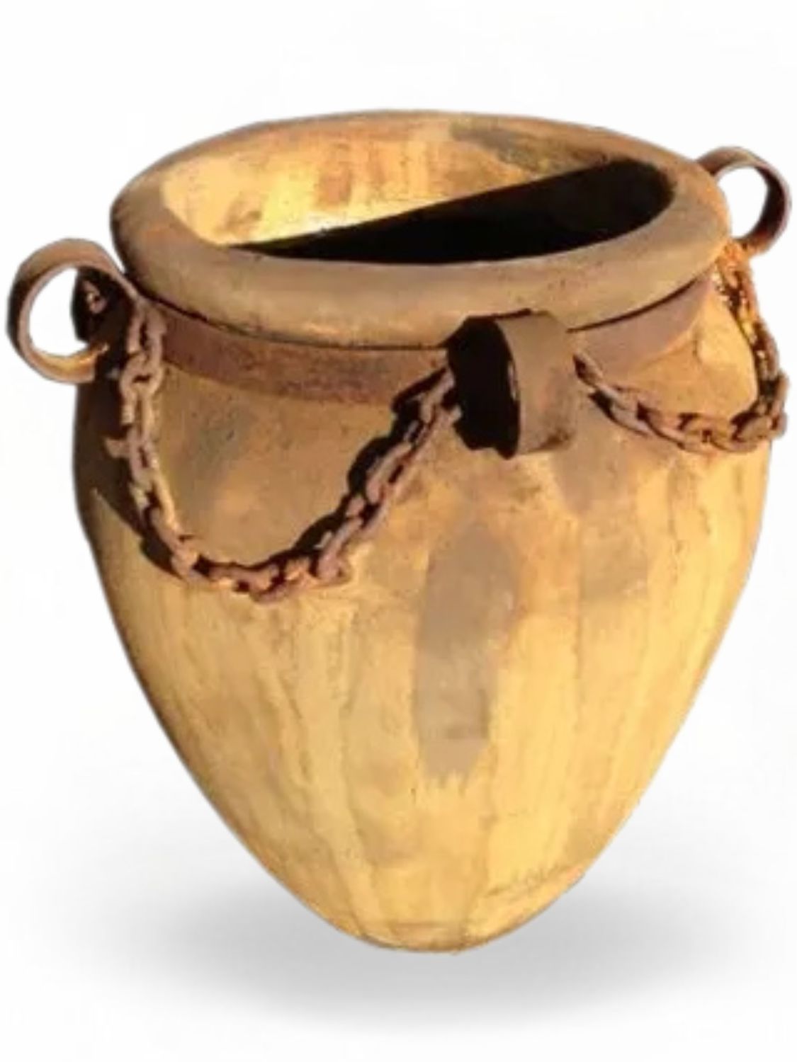 Rustic Jar Steel &amp; Chain Small Rust Finish