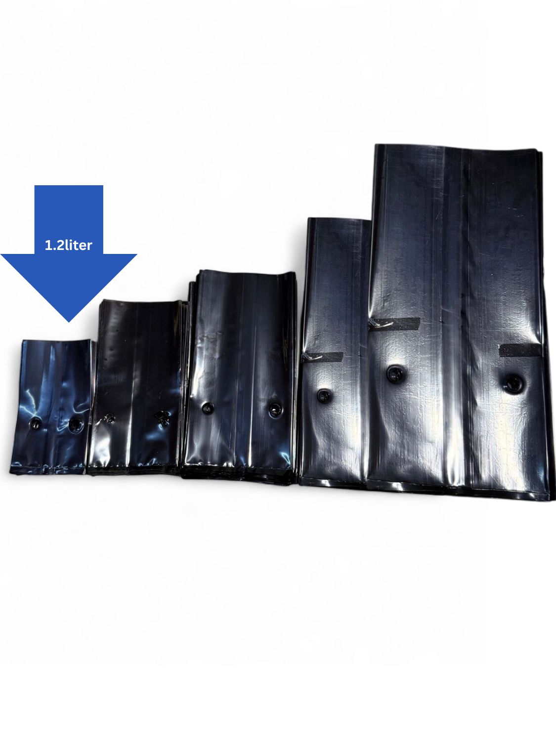 1.20 Liter (N3A) Plastic Planting Growing Bag. 62 Micron. Width 100mm x Height 150mm