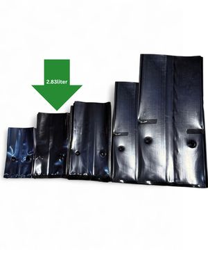 2.83 Liter (N4) Plastic Planting Growing Bag. 62 Micron. Width 128mm x Height 215mm