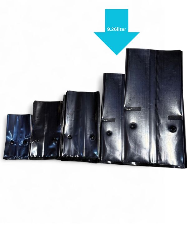 9.26 Liter (N7) Plastic Planting Growing Bag. 62 Micron. Width 180mm x Height 342mm