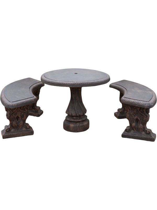 Corinth Table Set Mecca Brown Finish  - 8 piece - W1000mm - 478kg