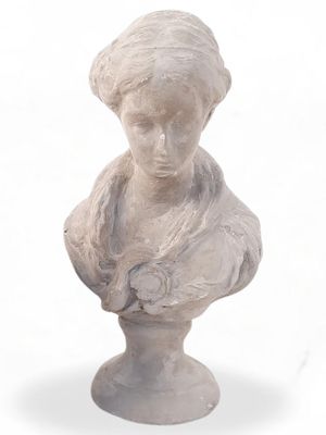 Cassandra Bust Cement Finish - H365mm x W200mm