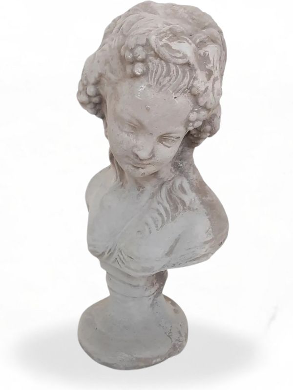 Angelina Bust Cement Finish - H400mm x W200mm