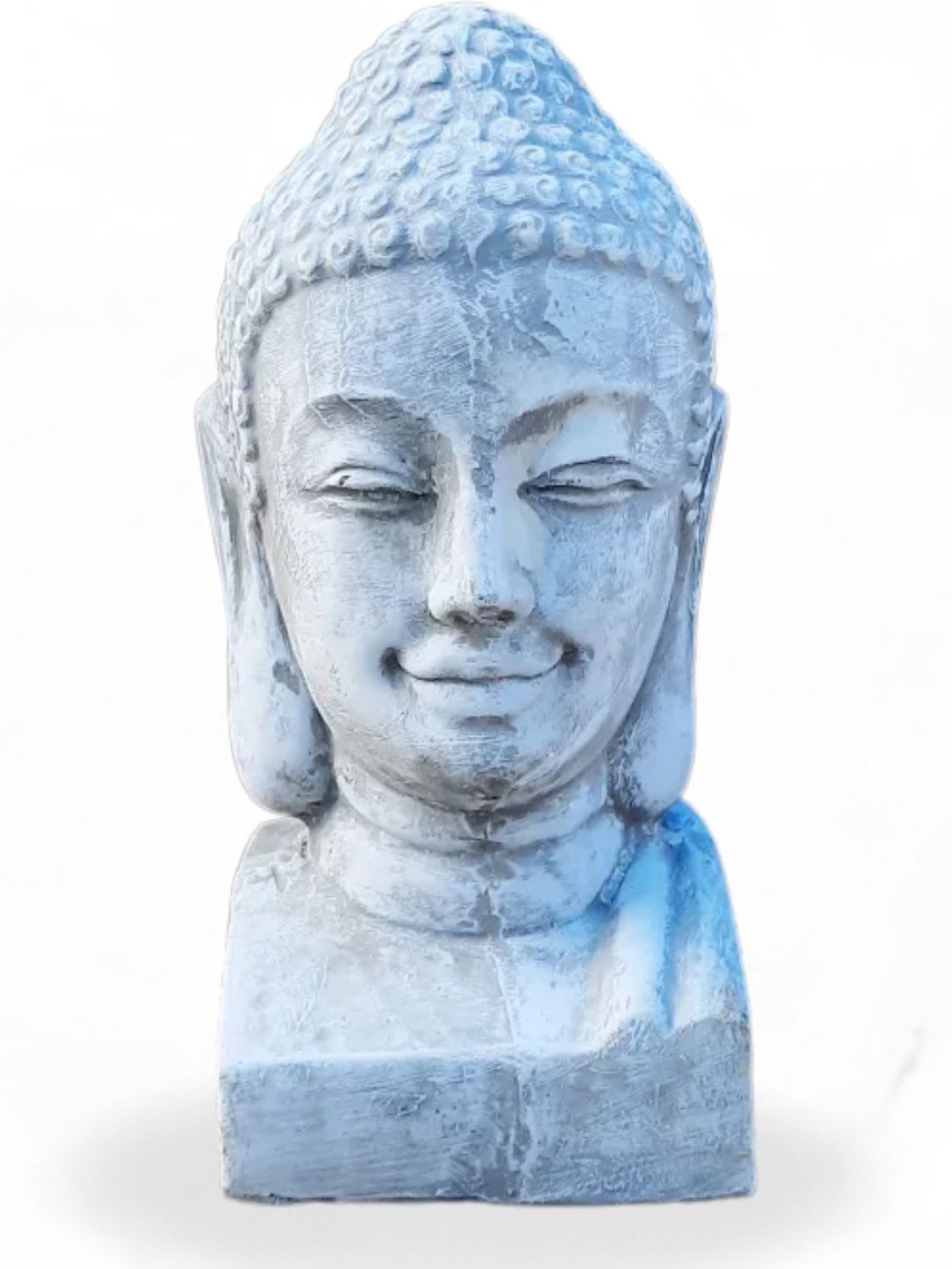 Buddha Head Whitewash Finish - H500mm - 13kg