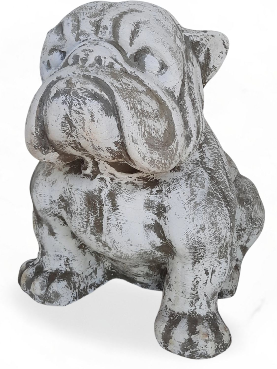 Bulldog Large Whitewash Finish - H420mm - 13kg