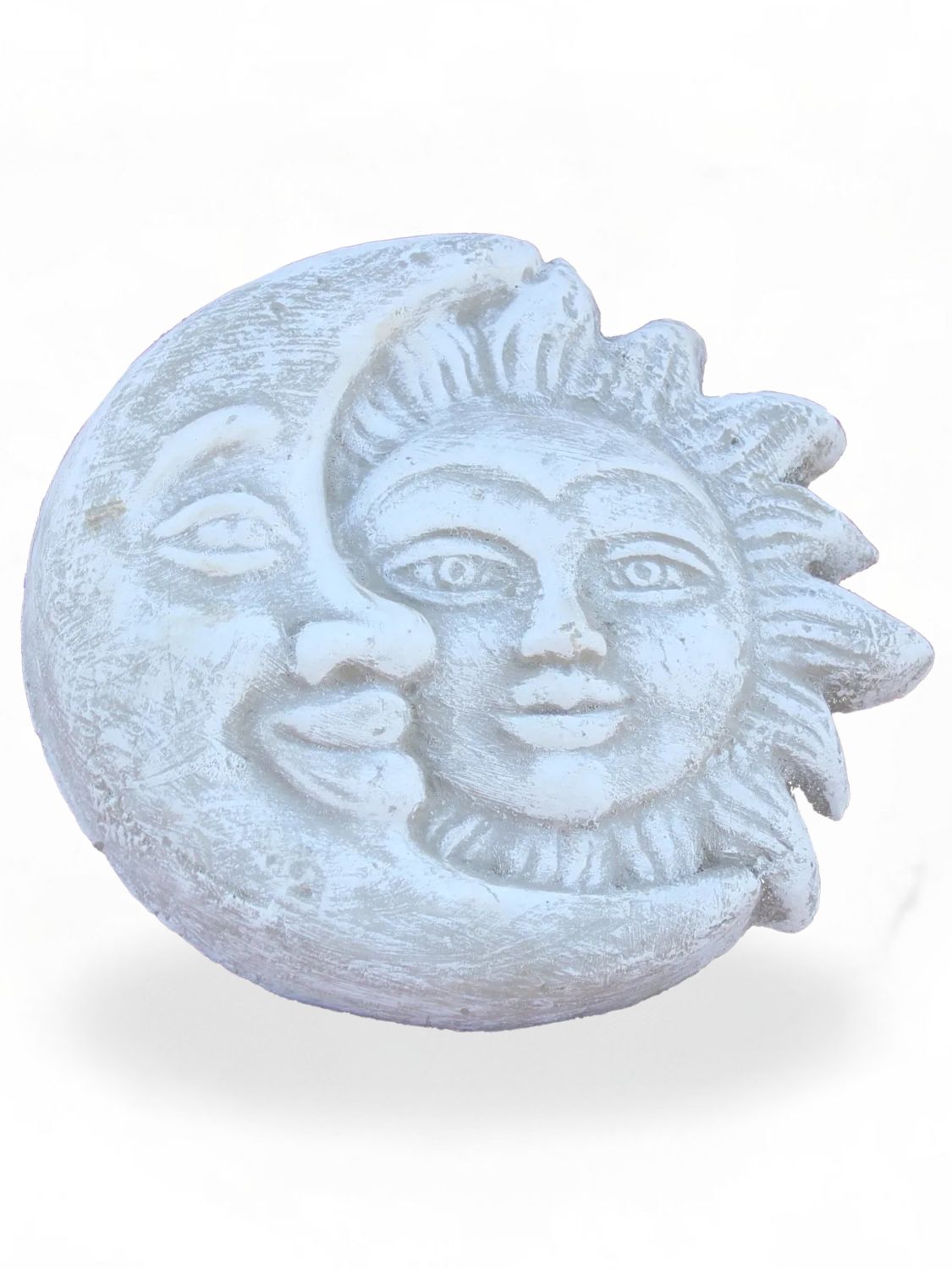 Sun &amp; Moon Plaque Whitewash Finish - W250mm - 2.6kg
