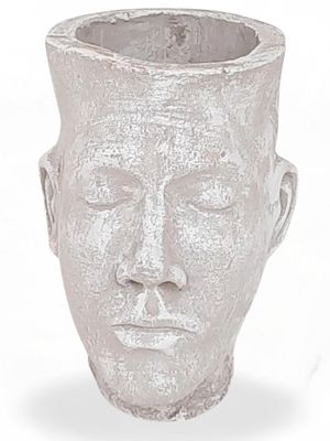 Adam Head Planter Whitewash Finish - H240mm x W150mm - 3kg