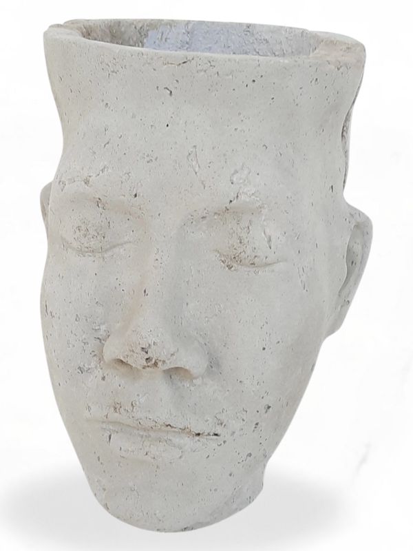 Adam Head Planter Cement Finish - H240mm x W150mm - 3kg