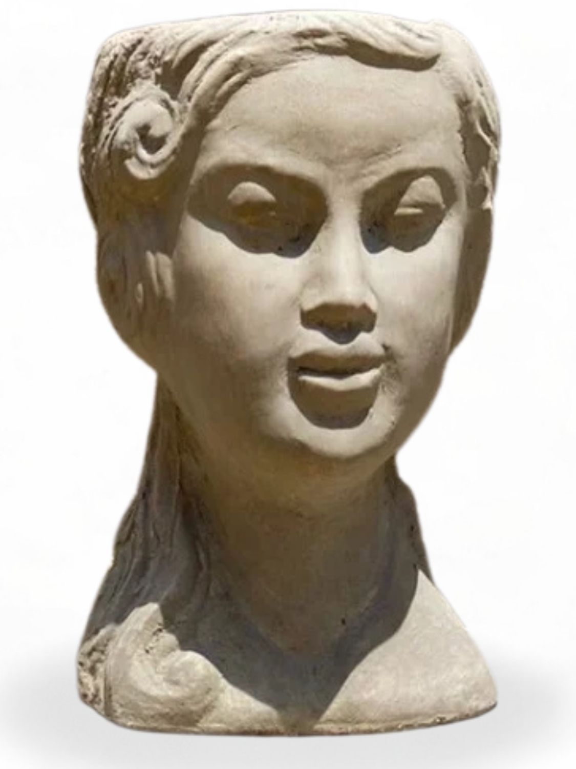 Lady Anna Planter Head Painted Light Grey - H250mm x W150mm - 5.8kg