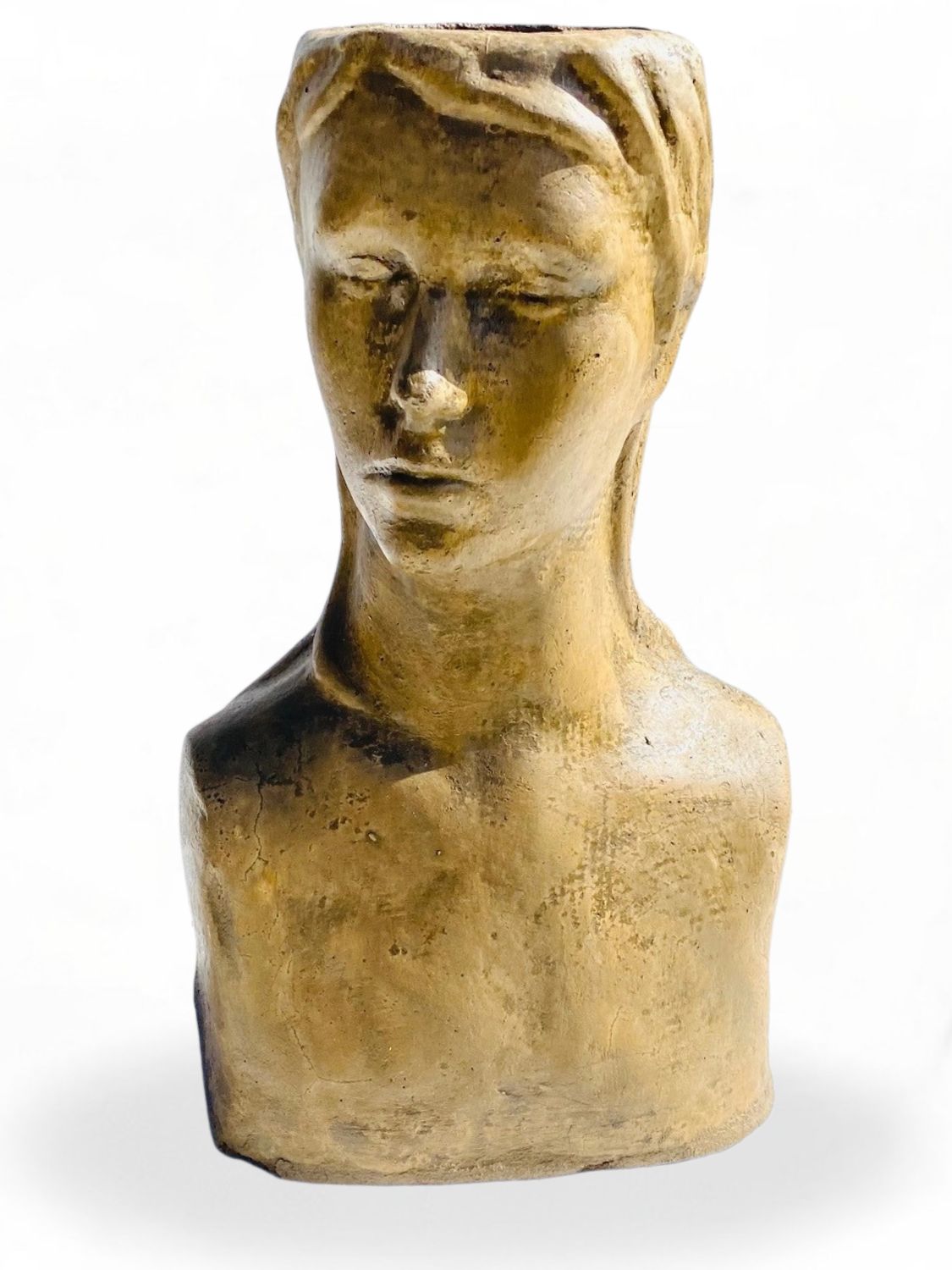 Venus Head Planter Antique Amber Finish - H420mm x W250mm - 3kg