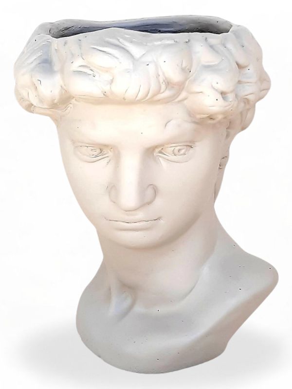 David Head Planter Cement Colour Finish - H290mm x W230mm - 6kg