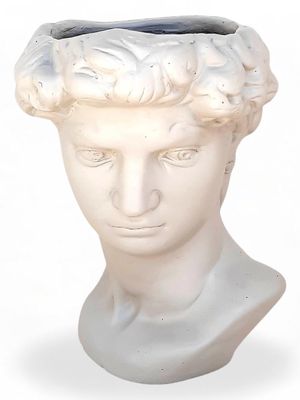 David Head Planter Cement Colour Finish - H290mm x W230mm - 6kg