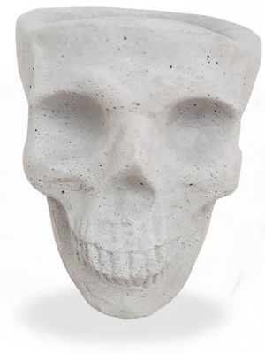 Plain Skull Planter Large Cement Finish - H135mm x W135mm