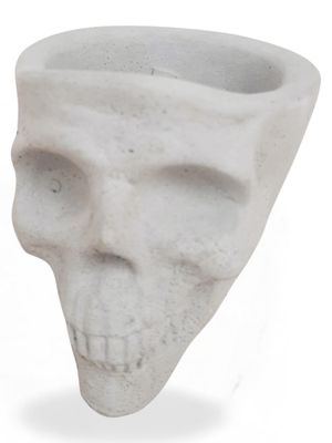 Plain Skull Planter Small Cement Finish - H95mm x W95mm