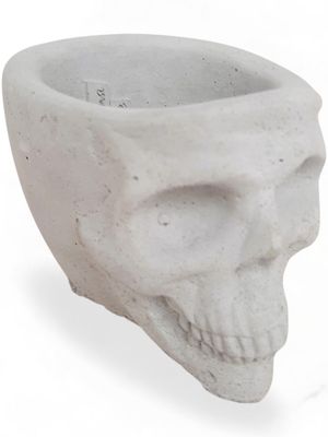 Plain Skull Planter Small Cement Finish - H95mm x W95mm