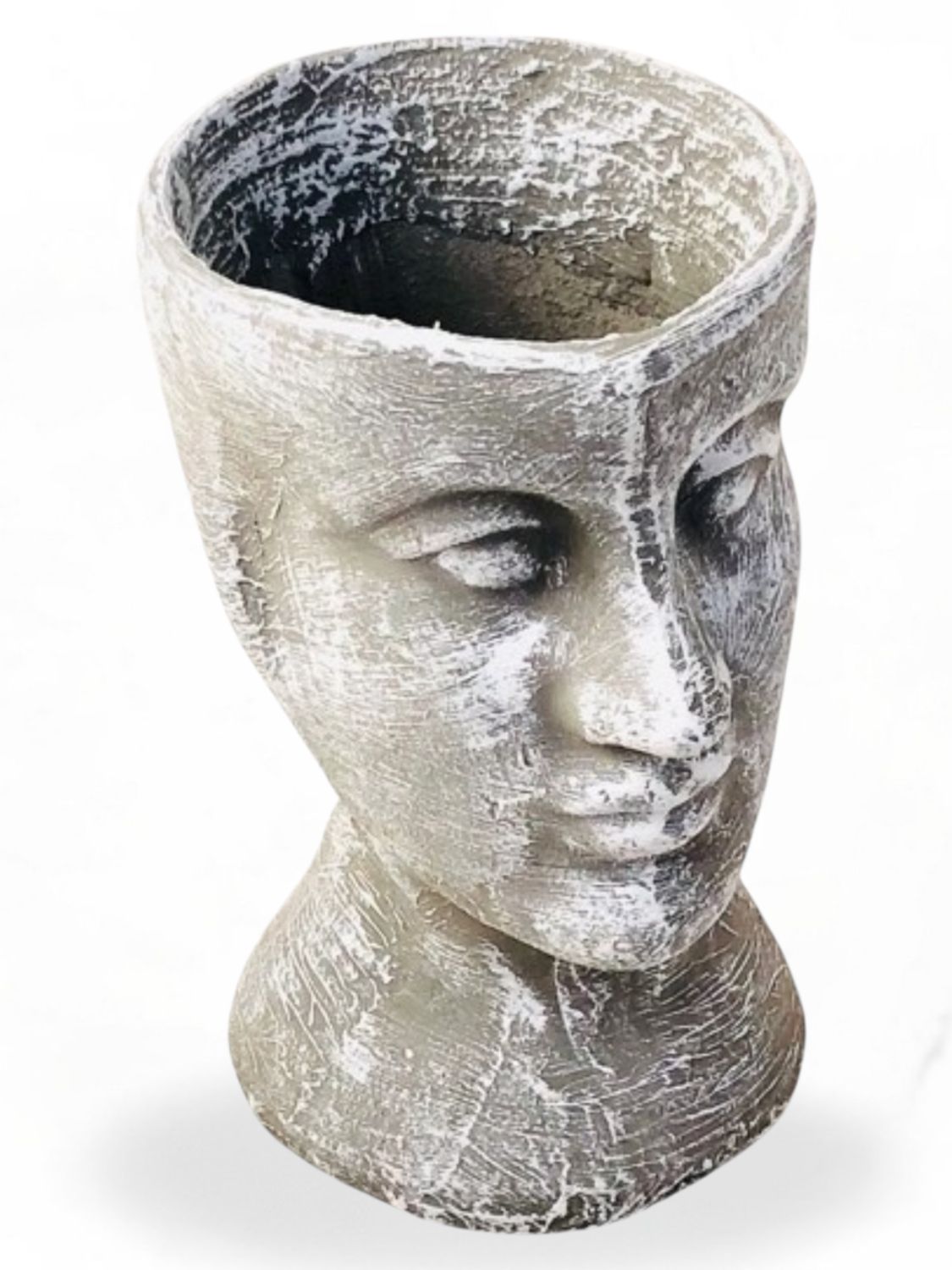 Half Head Planter Large Whitewash Finish - H300mm x W170mm - 3kg