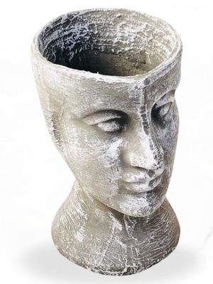 Half Head Planter Large Whitewash Finish - H300mm x W170mm - 3kg