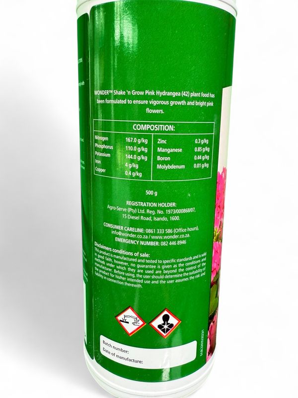 Wonder Shake &amp; Grow Pink Hydrangea (38) Plantfood 500g