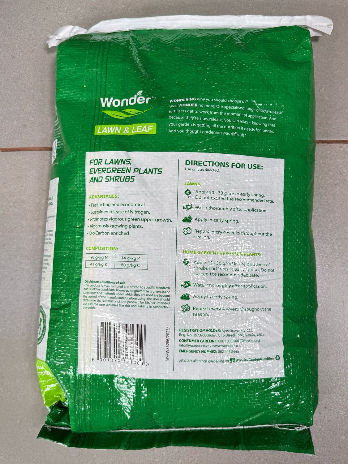 Wonder Vitaliser Lawn &amp; Leaf 7;1:3 10kg