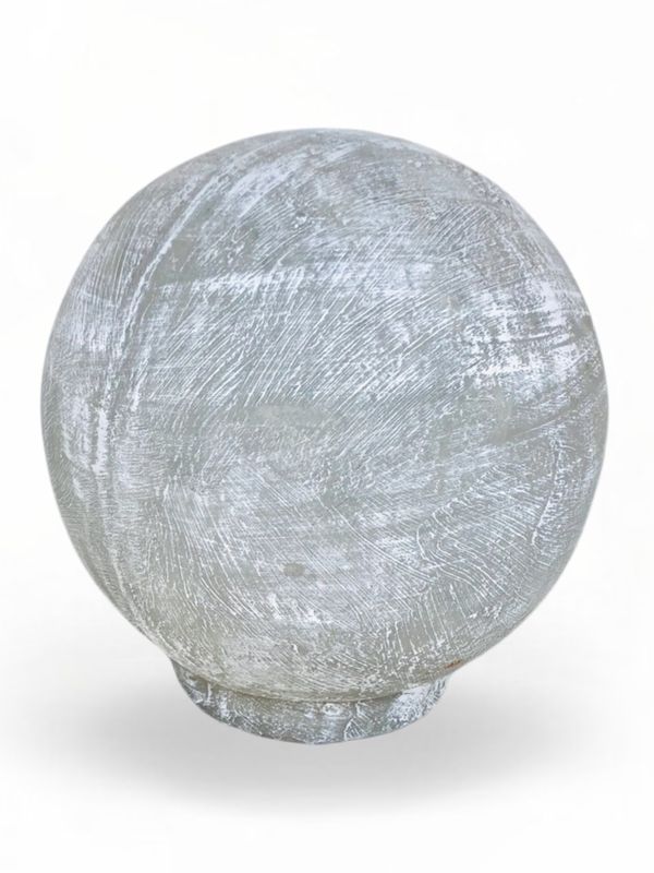 Fountain Ball Medium Whitewash Finish - H420mm x W380mm - 13kg - Hollow Lightweight