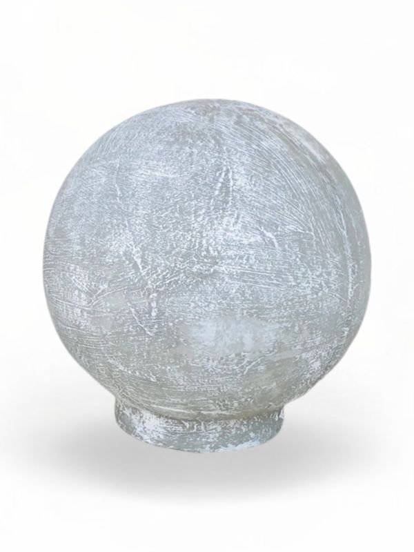 Fountain Ball Small Whitewash Finish - H330mm x W300mm - 7kg - Hollow Lightweight