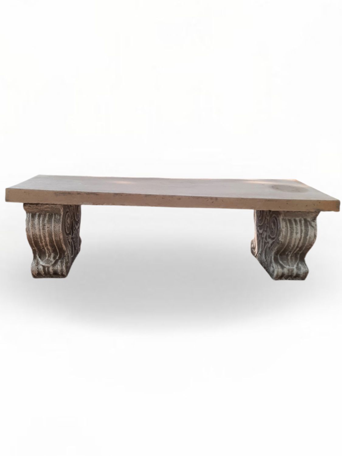 Scroll Concrete Shelf Cement and Whitewash Finish - L1200mm x H350mm x W395mm - 103kg