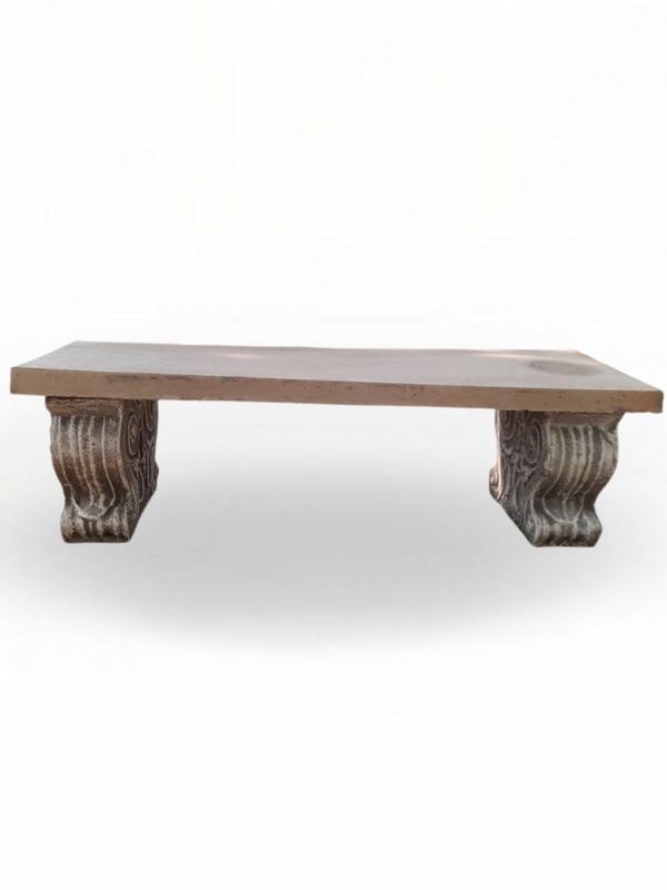 Scroll Concrete Shelf Cement and Whitewash Finish - L1200mm x H350mm x W395mm - 103kg