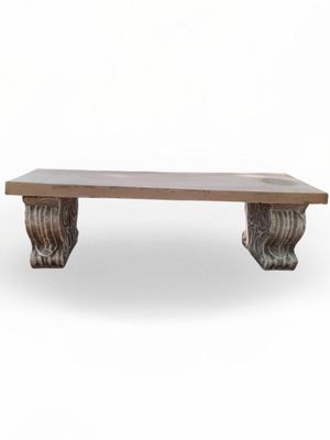 Scroll Concrete Shelf Cement and Whitewash Finish - L1200mm x H350mm x W395mm - 103kg