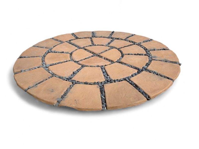 Circle Large Paver Complete Soft Tan Finish 3 Rows 30 tiles  3.6m with 70mm gaps.R66 each.