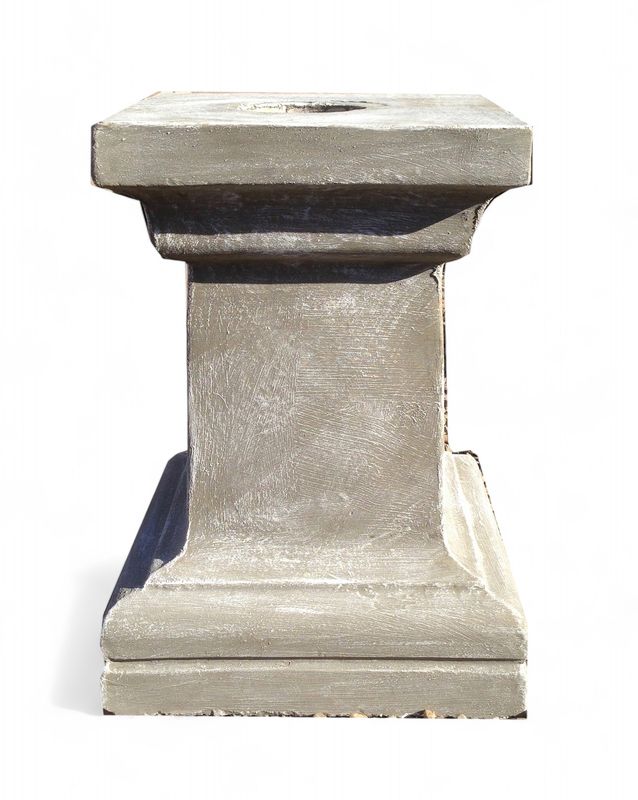 Square Pedestal X-Large Whitewash Finish - H565mm x W Top400mm x W Foot380mm - 44kg