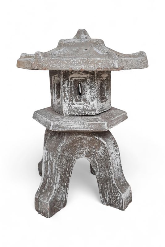 Japanese Lantern (Lamp) Small Whitewash Finish - H650mm x W450mm - 59kg